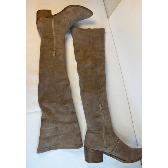 Report Zaria Women's Size 8 Light Brown Over The Knee Dressy Tall Stretchy Sock - Picture 15 of 16